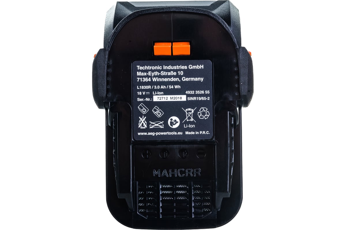 Аккумулятор L1830R (18 В; 3 A*ч; Pro Li-ion) AEG 4932352655
