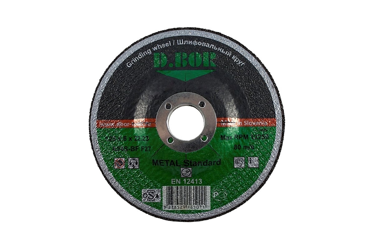 Диск шлифовальный по металлу METAL Standard (230х22.23х6 мм) D.BOR D4-F27-GS-230-60-22