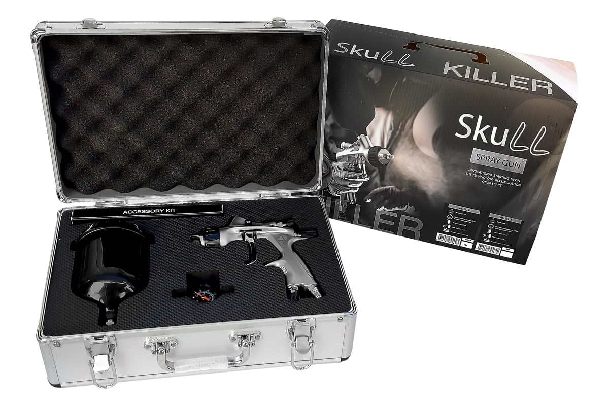 Краскопульт Radex skull killer spray gun серебристый, с манометром в кейсе hvlp дюза 1.3 11113