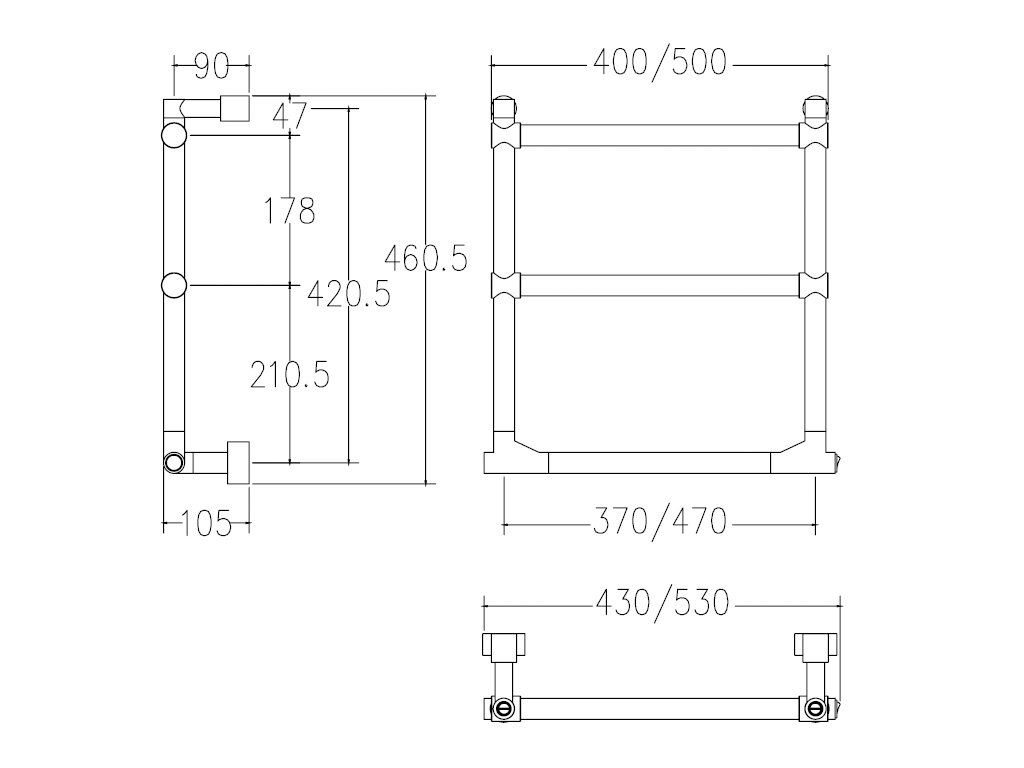 Полотенцесушитель электрический Margaroli Sole 5124703CRNB 53x46 хром