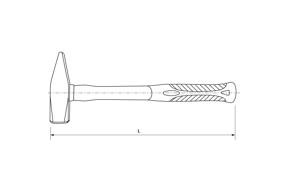 Слесарный молоток с фибергласовой рукояткой Thorvik PHH300 300 гр 52230