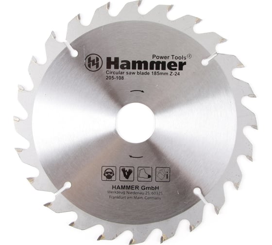Диск пильный по дереву FlexCSB WD (185х30/20/16 мм; Z-24) Hammer 30658 205-108