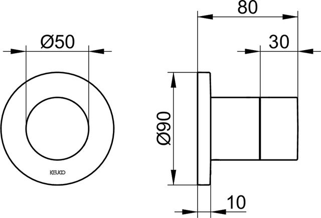 Запорный вентиль Keuco IXMO Pure 59541010001 хром