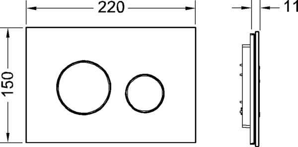 Кнопка смыва TECE Loop 9240656 стекло, черный/хром глянцевый