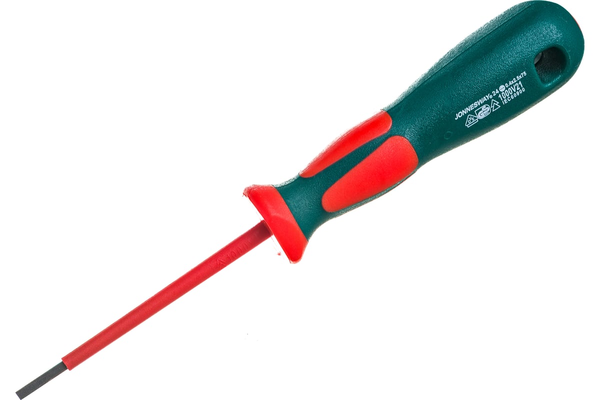 Шлицевая диэлектрическая отвертка Jonnesway SL, DV13S275 (D19S275), 2,4х75 мм