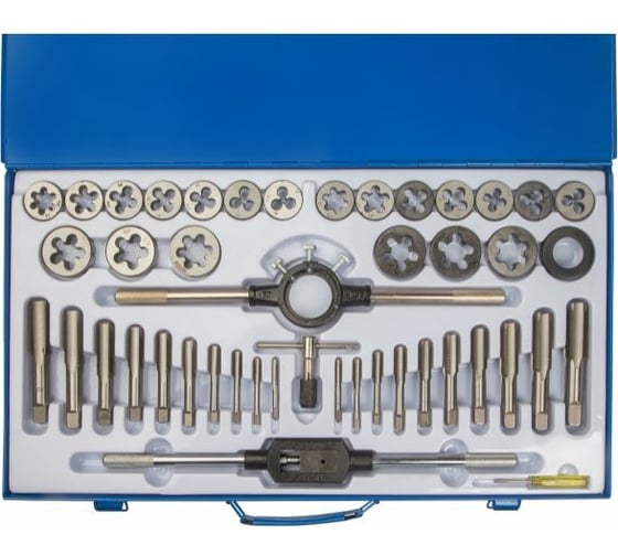 Набор метчиков и плашек SDW TOOLS 45 предметов, M6-M24, металл кейс ta00310