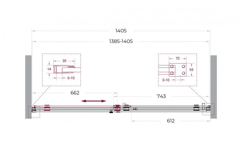 Душевая дверь BelBagno SOFT_CLOSE-2-BF-1-140-C-Cr 140x200 прозрачная, хром