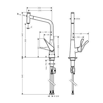 Смеситель для кухни Hansgrohe Metris 14884000