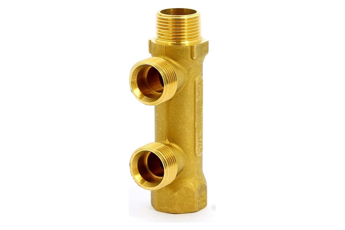 Коллектор Tiemme 2 отвода, 3/4"х3/4(18) евроконус (латунь) 1910024 / 1883G180502