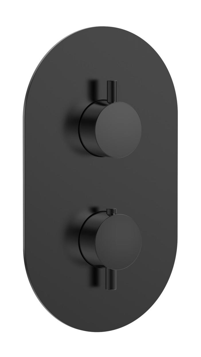 Смеситель для душа AQUAme Siena AQM8806MB термостат, черный матовый Смеситель для душа AQUAme Siena AQM8806MB термостат, черный матовый