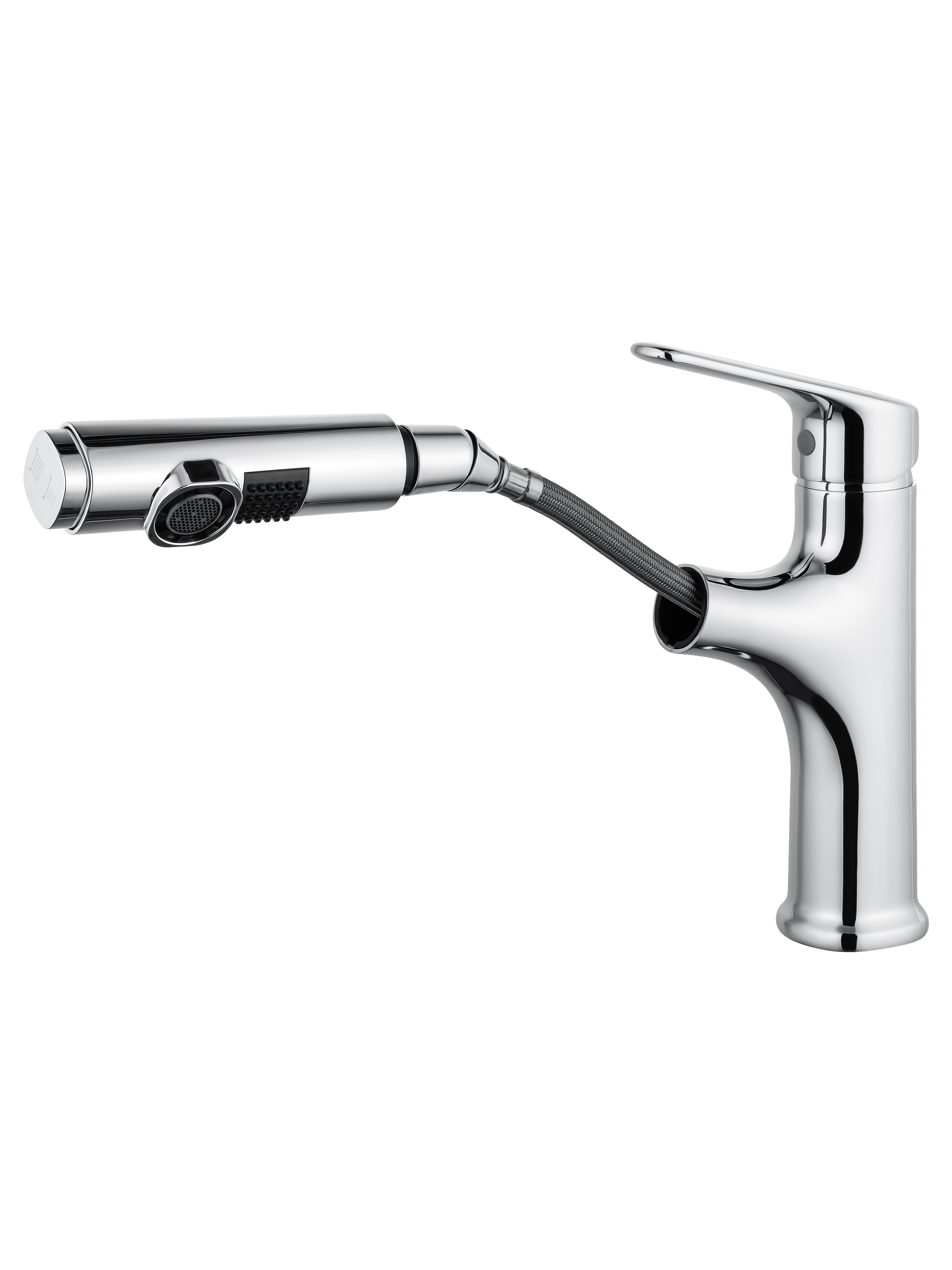 Смеситель для раковины Wonzon&Woghand WW-AE4151-CR выдвижной излив, хром