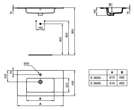 Раковина Ideal Standard Tempo 61 см