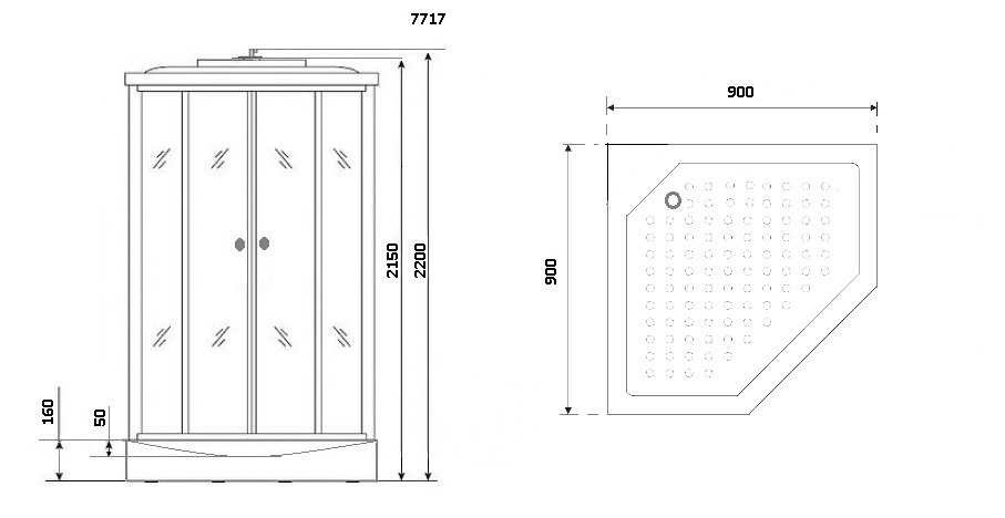 Душевая кабина Niagara Luxe NG-7717G 100x100 золото