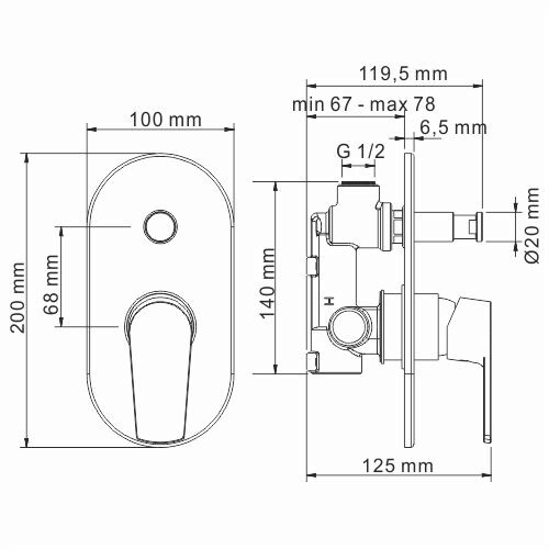 Смеситель для ванны WasserKRAFT Dill 6161