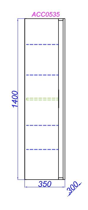 Шкаф пенал Aqwella Accent 35 см дуб золотой ACC0535DZ