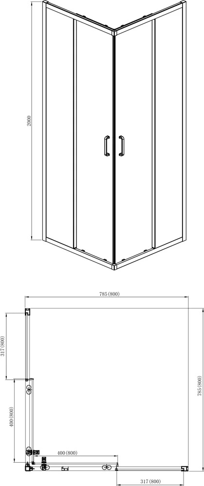 Душевой уголок Aquatek AQ ARI KV 08020BL 80x80 прозрачный, черный