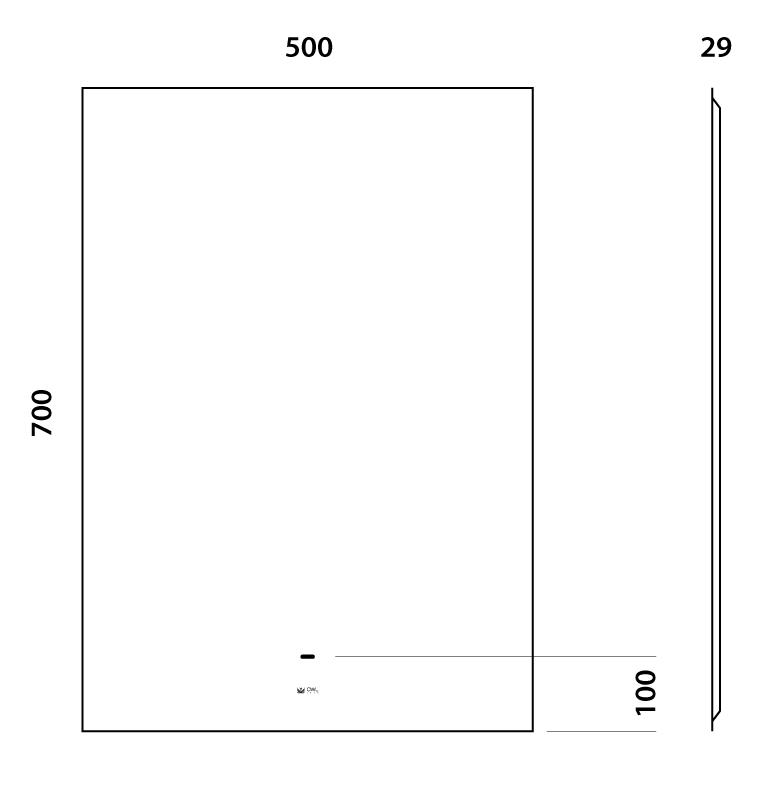 Зеркало Owl 1975 Line V 50x70 см с LED подсветкой, OWLM200900