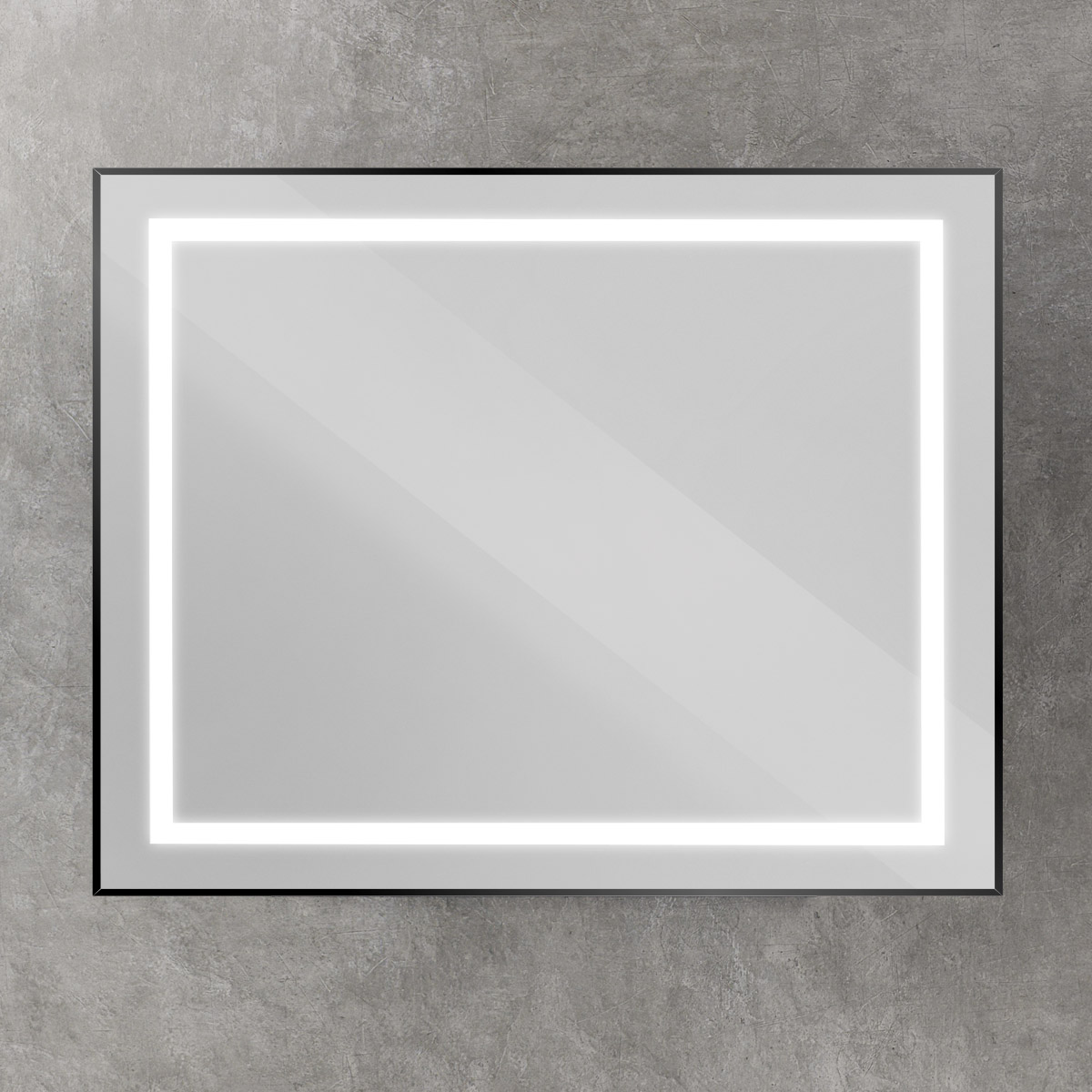 Зеркало BelBagno SPC-KRAFT-1000-800-SENS-NERO 100x80 см сенсорный выключатель, черный