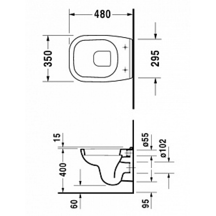 Подвесной унитаз Duravit D-Code 22110900002