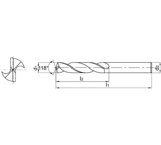Сверло по металлу 1105SC03-0500 YK20F ZCC-CT 00001202732