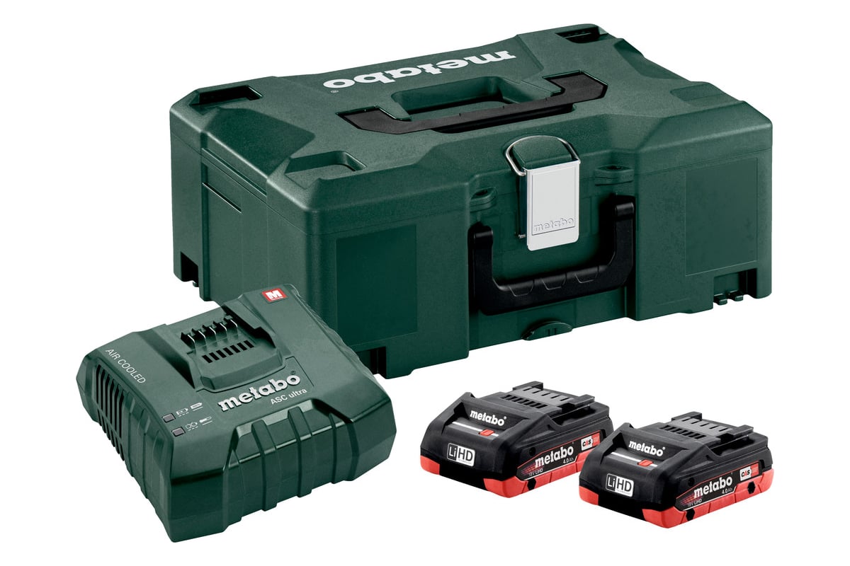 Набор Basic-Set (2 аккумулятора LiHD 4.0 Ач/18В+зарядное устройство ASC Ultra+Metaloc) Metabo 685130000