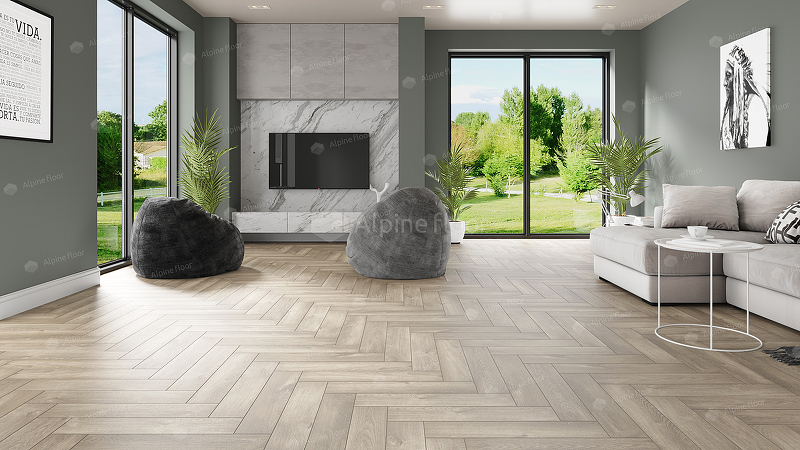 ABA ламинат Alpine Floor Parquet Premium Дуб Натуральный Отбеленный ECO 19-5B  600х125х8 мм поверхность матовая