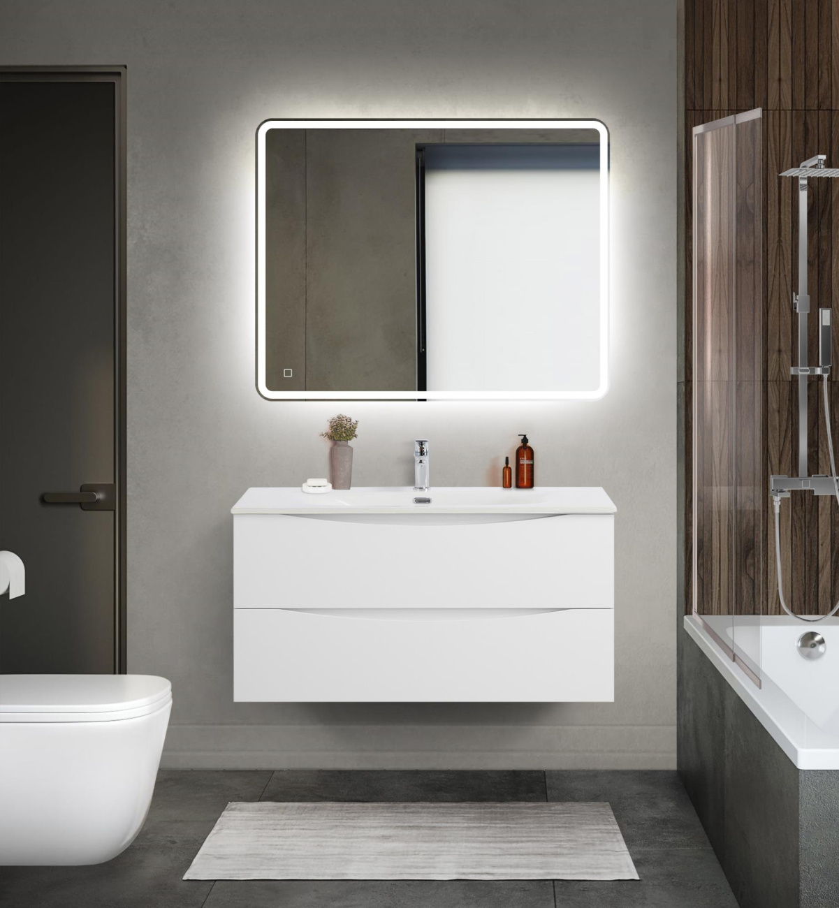 Мебель для ванной BelBagno Marino-Cer-Mini 100 см Bianco Lucido