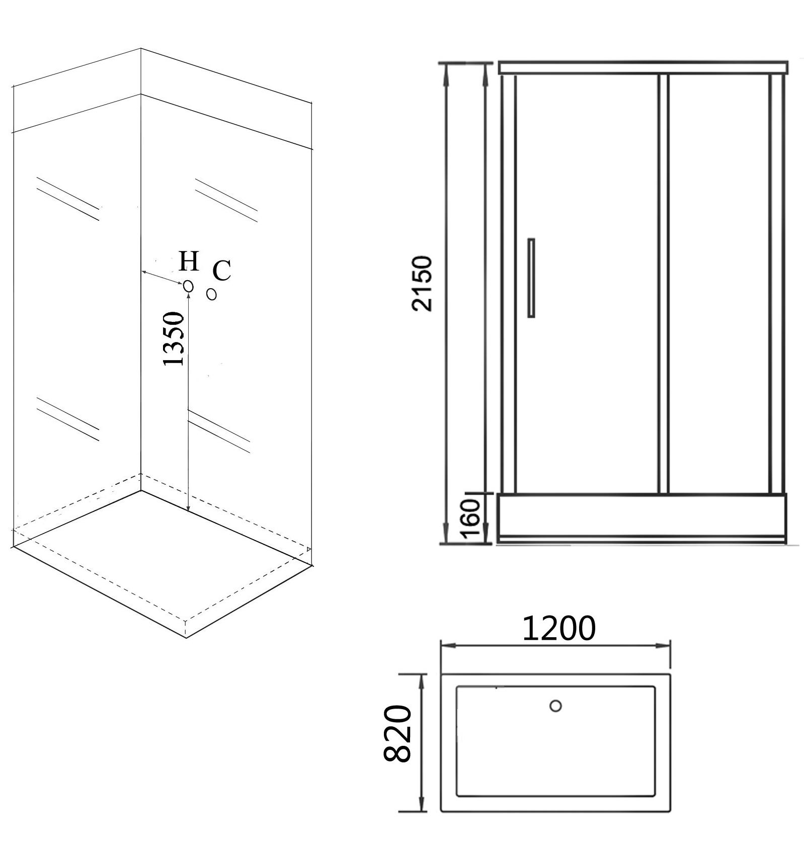 Душевая кабина Grossman GR267 120x80, черный