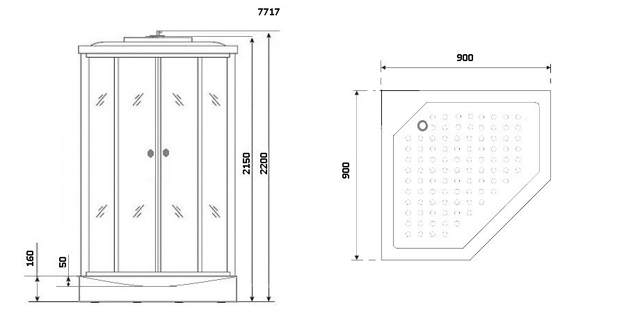 Душевая кабина Niagara Luxe NG-7717WD 100x100 под дерево
