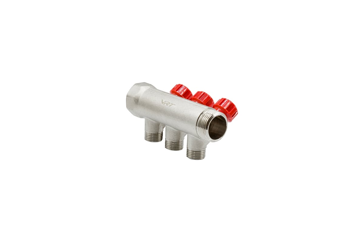 Коллектор VRT 1"x1/2", с регулировочными вентилями, 3 выхода 524074