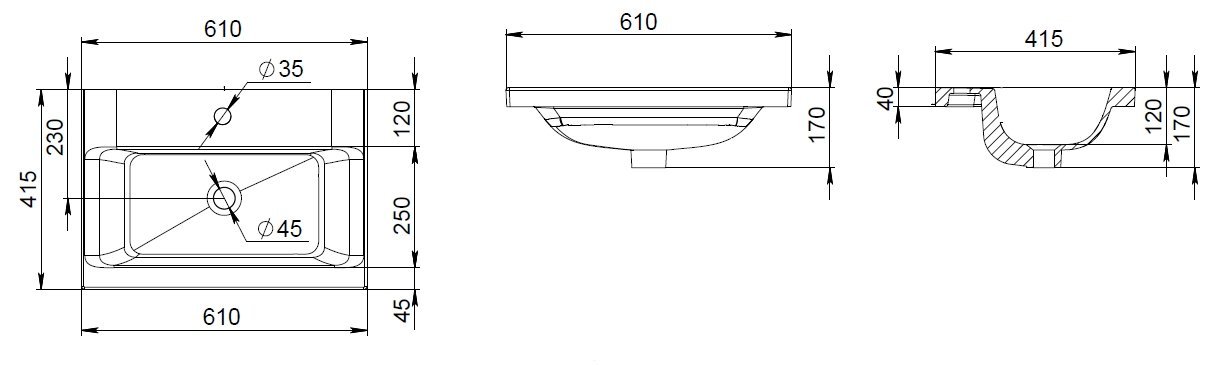 Раковина Am.Pm Gem 60 см, арт. M90WCC0602WG