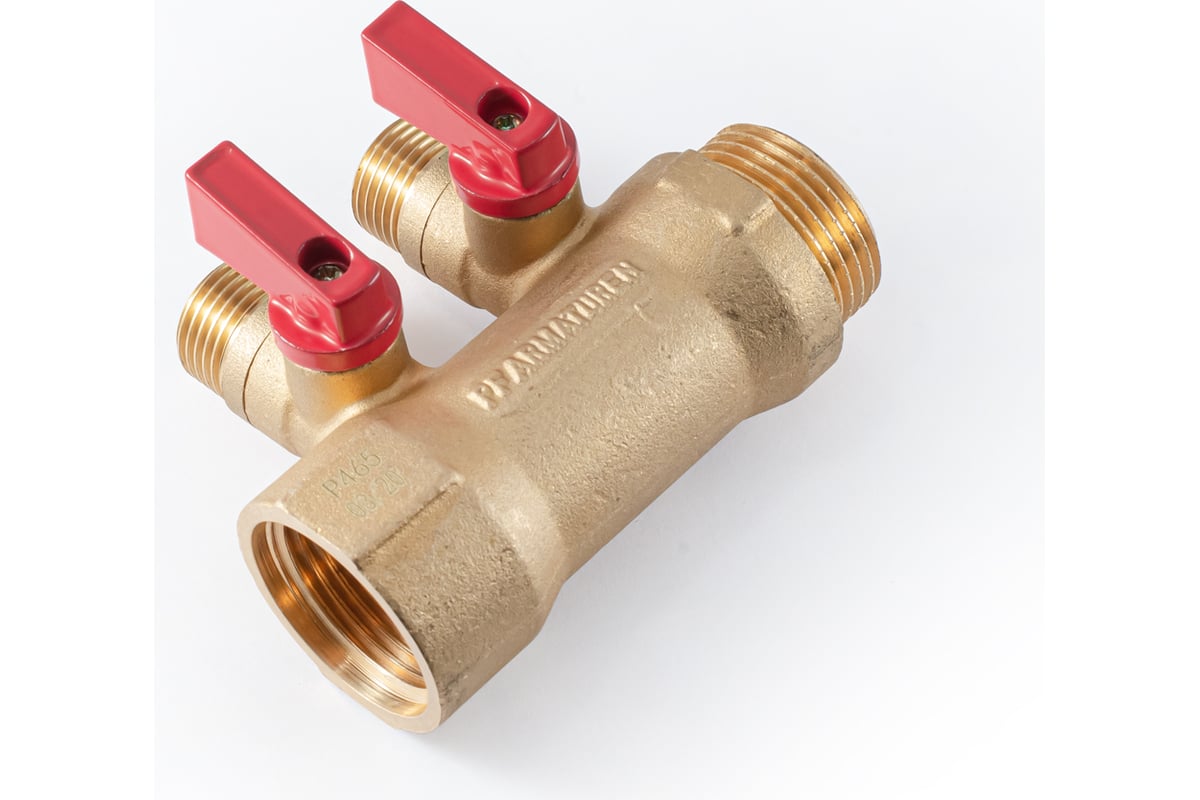 Коллектор с шаровыми кранами PROFACTOR в/н 1" х 2 вых 1/2"нар PF MV 265.2
