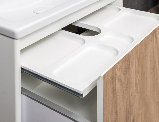 Тумба с раковиной Velvex Klaufs 80 см подвесная, 2 ящика