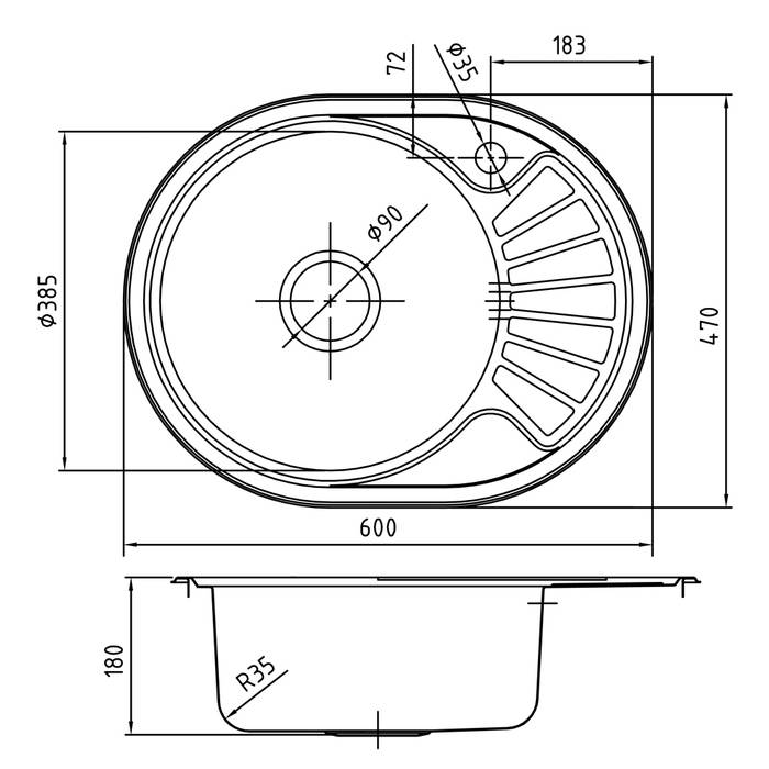 Кухонная мойка Iddis Suno 60 см полированная SUN60PLi77