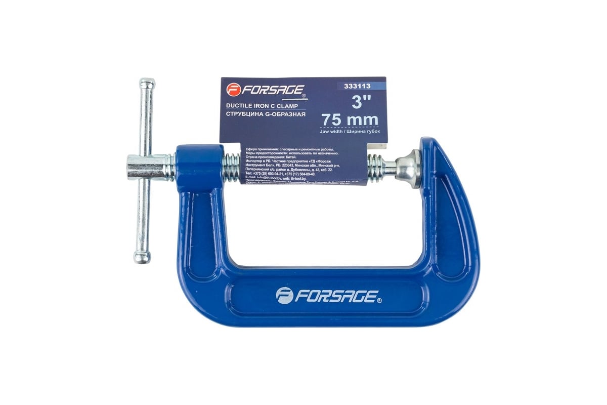 Струбцина G-образная Forsage ''Profi''3''-75мм (вес-0.75кг) F-333113(54251)