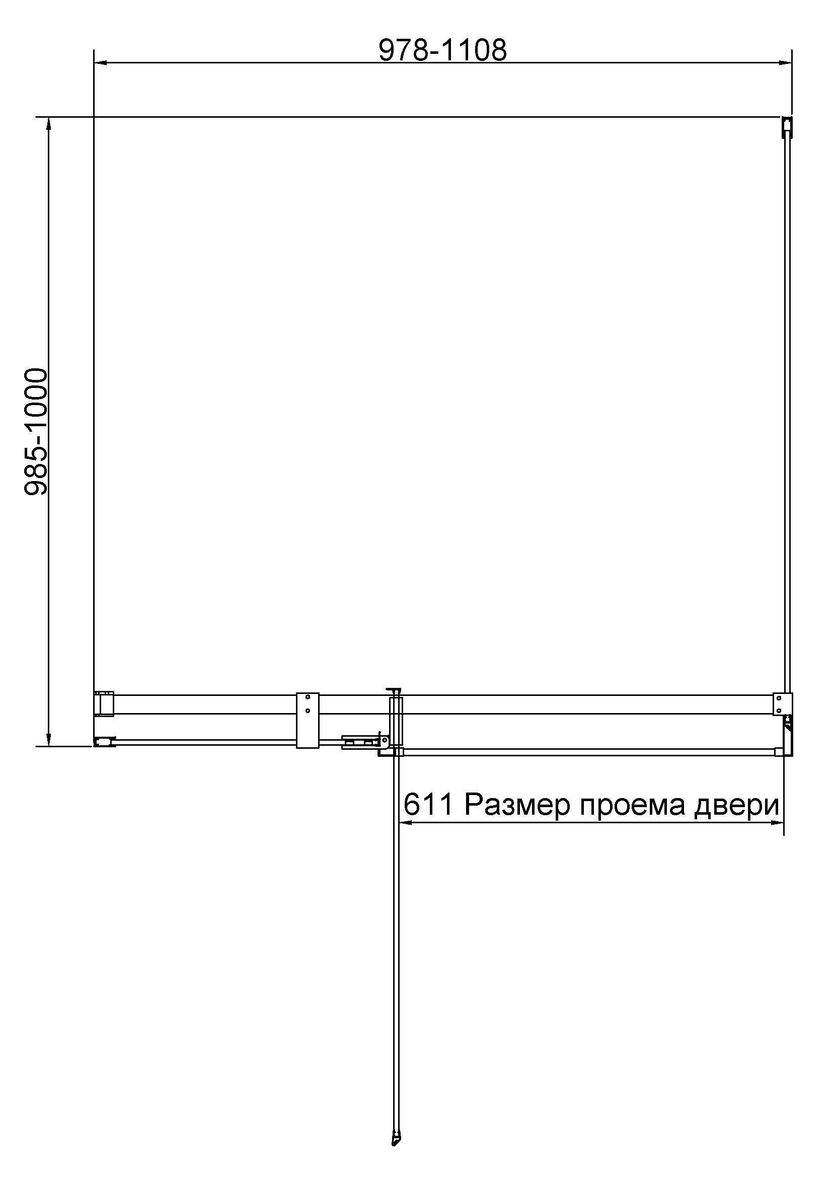 Душевой уголок Vincea Экстенза (Extenza) VSR-4EX101110CL 100/110x100 хром, прозрачное