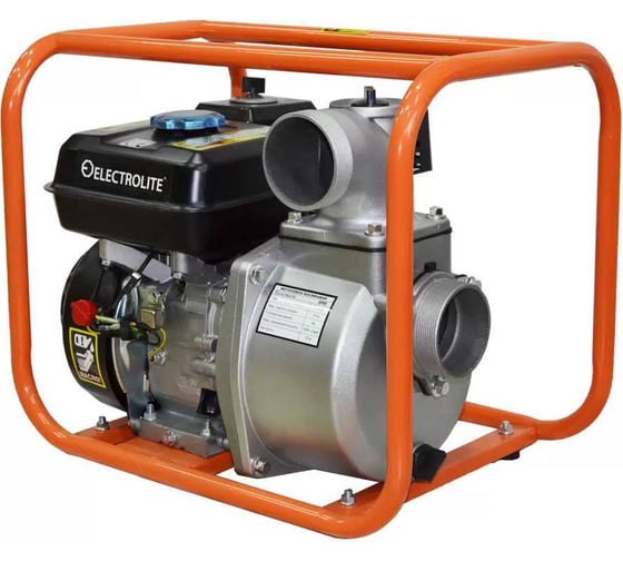 Мотопомпа Electrolite  GP-80 EL (ШК) 7л.с., 80мм, 1300л/мин, глубина всасывания 8м., макс. напор 30м., вес 25кг 2382