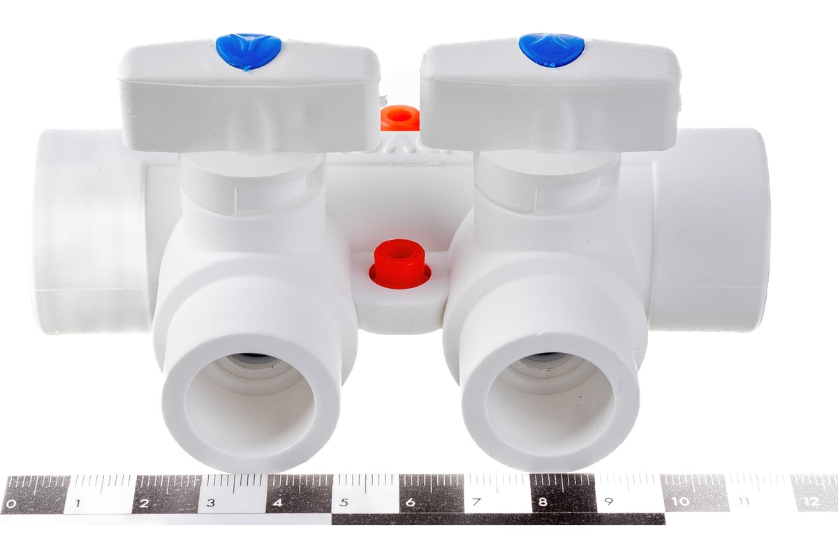 Коллектор PRO AQUA PP-R с 2 выходами, белый, ШК 25-20 PA6710208Pb