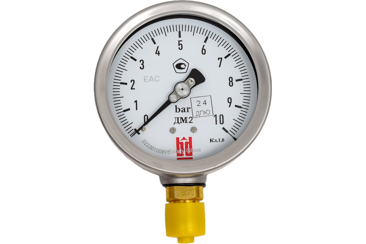 Манометр ДМ 2 100 Р (0-10) бар, кл.1.0, G1/2" BD 1152100009