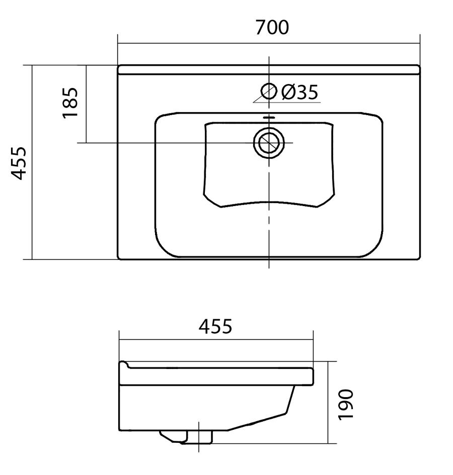 Раковина Santek Миранда 1.WH30.2.250 70 см