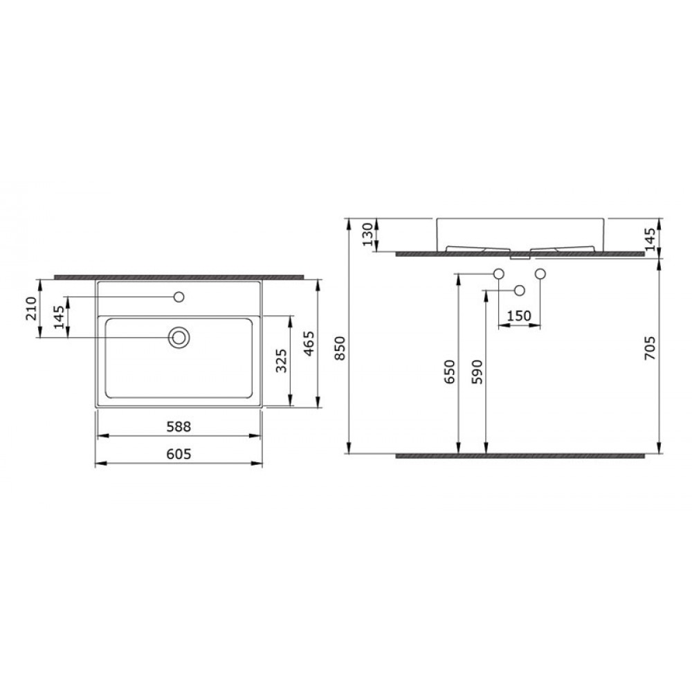 Раковина Bocchi Milano 1376-001-0126 60.5 см