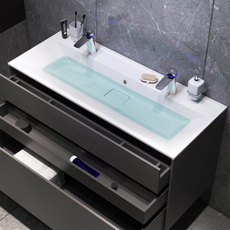 Мебель для ванной Am.Pm Inspire 2.0 120 см подвесная, графит матовый