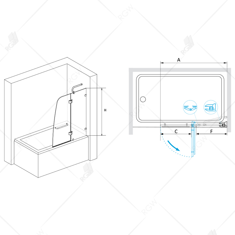 Шторка для ванны RGW Screens SC-13 110x150 прозрачное