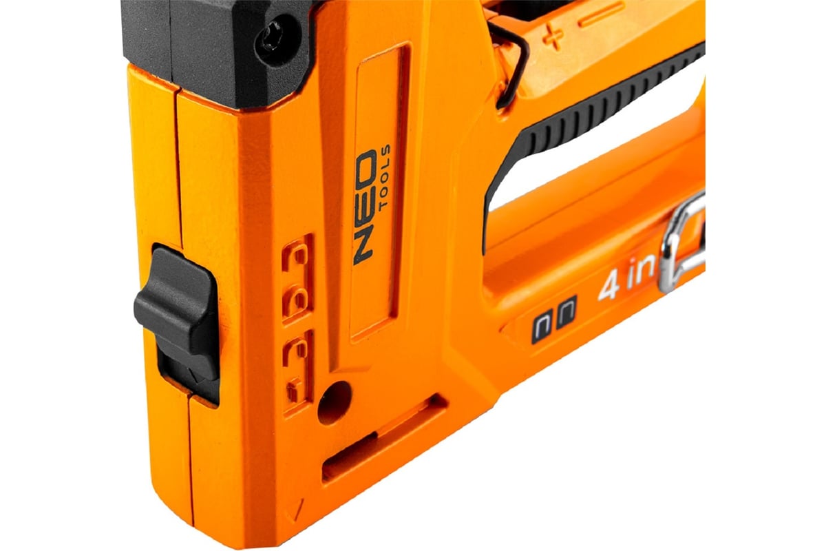 Степлер Neo Tools 4 в 1, 6-14 мм, скобы J, G, L, E, алюминий 16-030