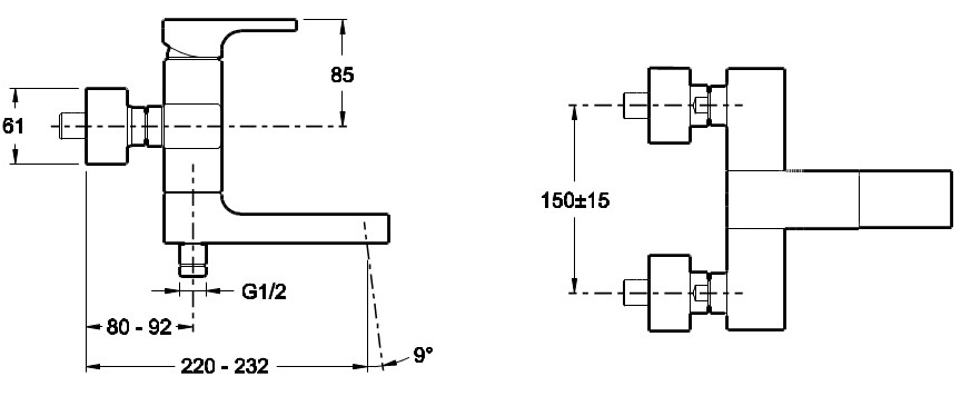 Смеситель для ванны Jacob Delafon Strayt E45370-CP