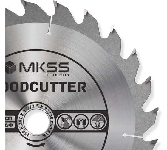 Диск пильный по дереву MKSS Toolbox Woodcutter WC2500 250x24Тх32/30 мм WC25002432