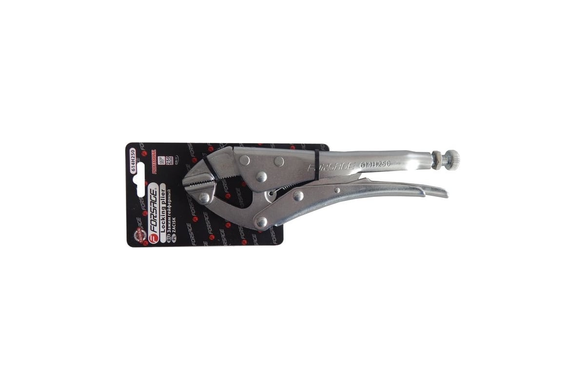 Зажим гейферный с плавающей нижней губкой Forsage 10", 250мм F-614H250(18622)