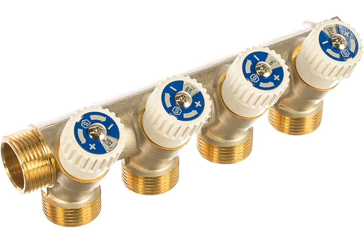Распределительный коллектор STOUT 3/4, 4 отвода 3/4 ЕК SMB 6851 343404 RG008S37S5IFP8