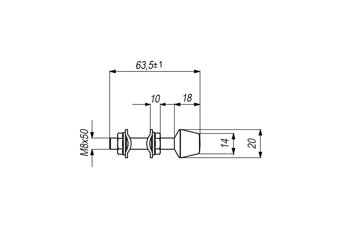 Прижим механический вертикальный KUKAMET B211-3