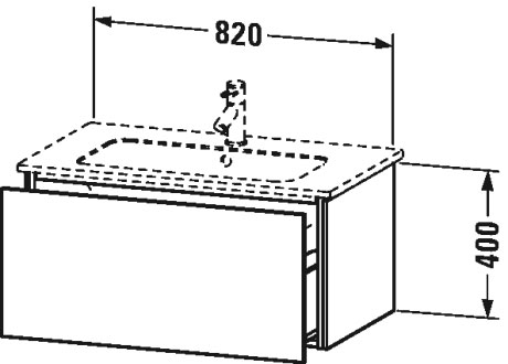 Мебель для ванной Duravit L-Cube 83 1 ящик коричневая сосна